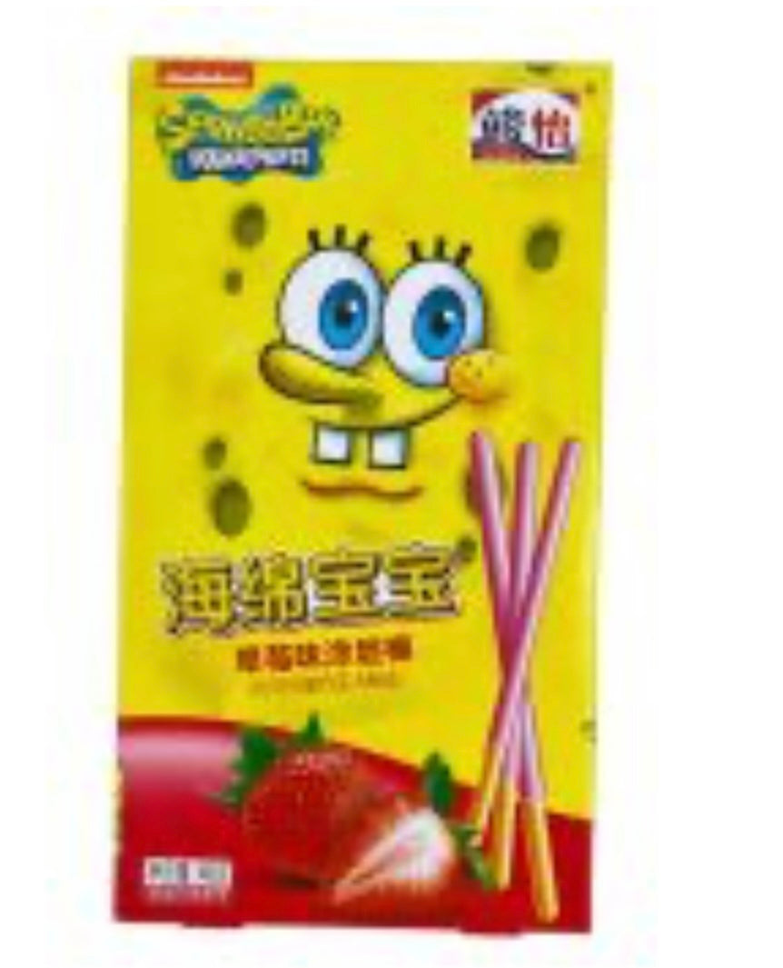 JUNYI SPONGEBOB POCKY STRAWBERRY FLAVOR